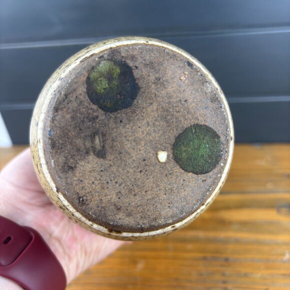 Vintage Studio Pottery Speckled Bud Vase Earth Tones Hand Thrown Ceramic Bottle - Picture 6 of 13